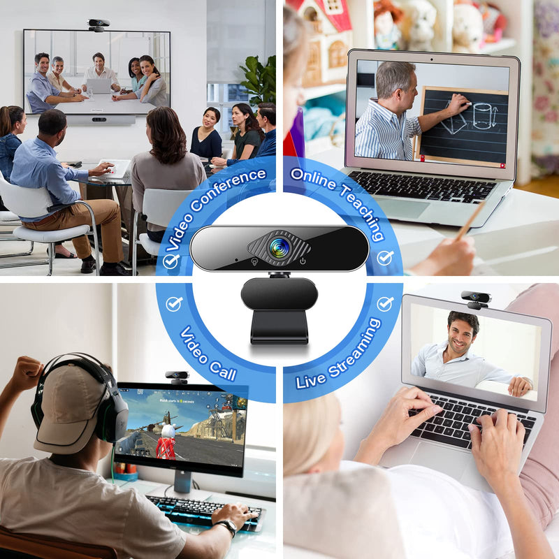  [AUSTRALIA] - 1080P HD Webcam with Microphone, Computer USB Web Camera at 1080P/30fps, 110 Wide Angles View, Plug and Play, Works with Skype, Zoom, FaceTime, Hangouts, PC/Mac/Laptop/MacBook/Tablet by FUMAX