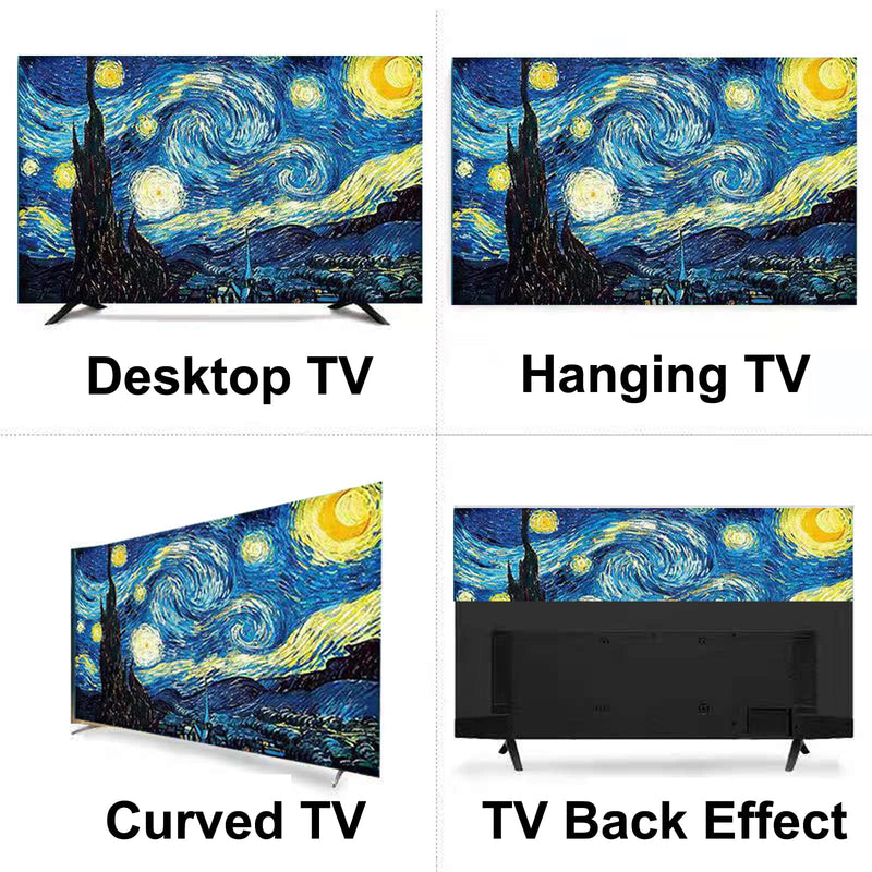  [AUSTRALIA] - ALHBEJT TV Cover TV Display Protector for LCD LED Dust Cover for Desktop TV Hanging TV and Curved TV Dust-Proof Colorful TV Screen Protectors(Starry Sky,55inch) Starry Sky,55inch