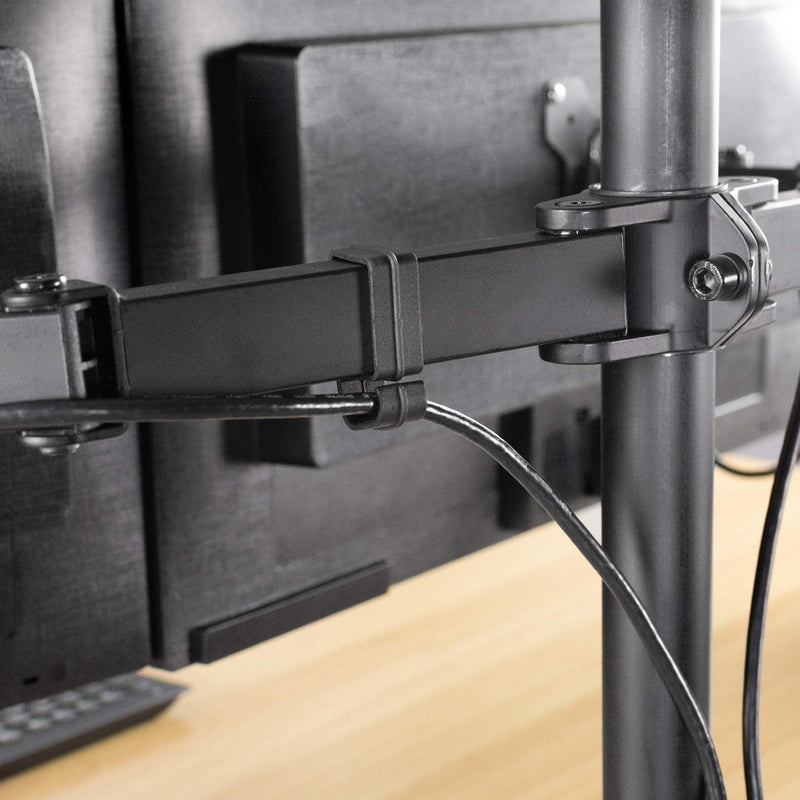  [AUSTRALIA] - VIVO Black Cable Management Clips for Desk Monitor Stands, 1 Pole Clip and 4 Arm Clips for Monitor Mount Wire Organizer, PT-SD-WC05C