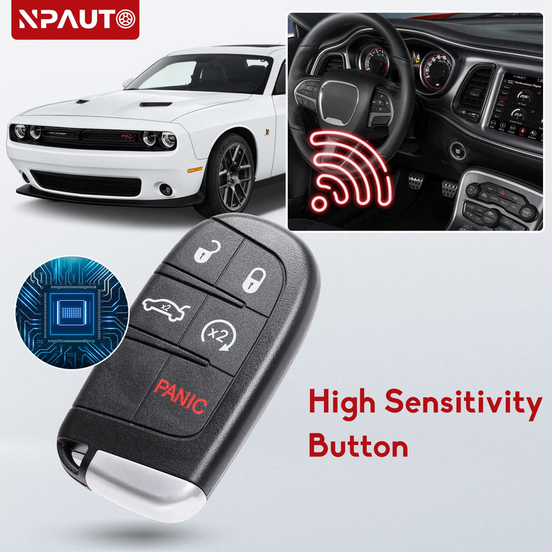  [AUSTRALIA] - NPAUTO 2-Pack Key Fob Replacement for Chrysler 300 Dodge Charger 2011-2018 | Challenger 2015-2018 | Dart 2014-2016 | Durango 2014-2020 Keyless Entry Remote Car Smart Key Fob (M3N-40821302, 433MHz)