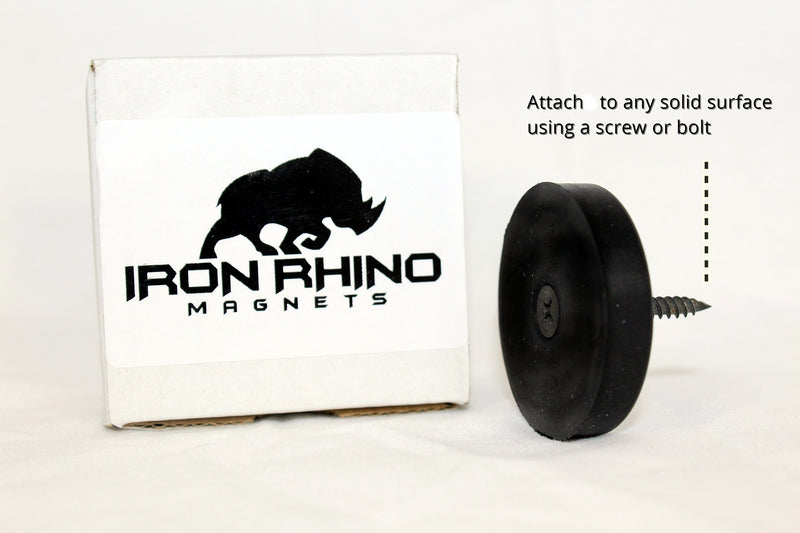 Magnetic Gun Mount and Holster- Iron Rhino Rare Earth Neodymium Magnets- 2 Pack- Countersunk mounting hole - Multipurpose Round Cup Base Magnets - LeoForward Australia