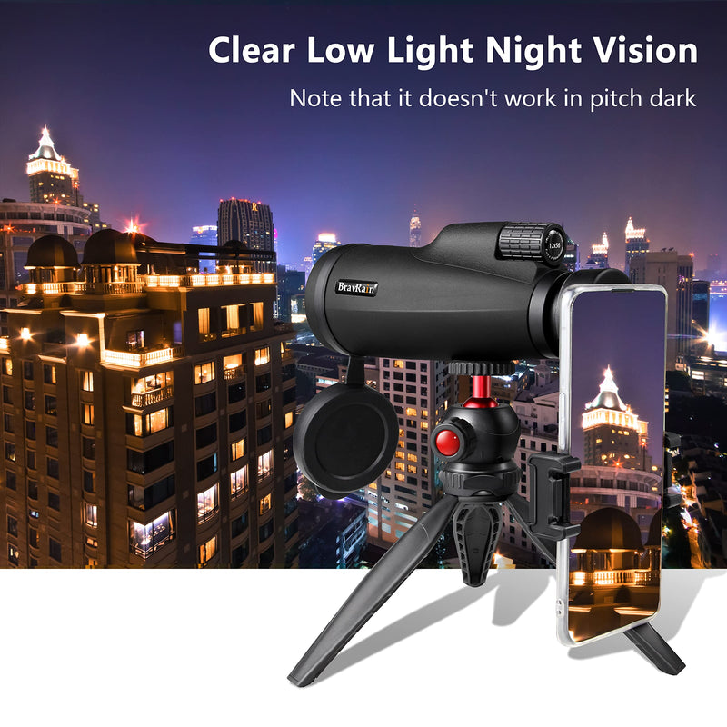  [AUSTRALIA] - 12x56 Monocular Telescope for Smartphone - Monoculars for Adults High Powered High Definition with Phone Adapter Tripod Clear Low Light Night Vision Telescopes for Bird Watching Hiking Hunting Camping