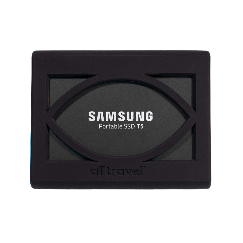  [AUSTRALIA] - External Solid State Drive Bumper Sleeve for Samsung T5 Portable 250GB 500GB 1TB 2TB SSD USB 3.0 External Solid State Drives, Super Strong Bumper Anti Shock, Shake and Drop, by Alltravel (Black) Black