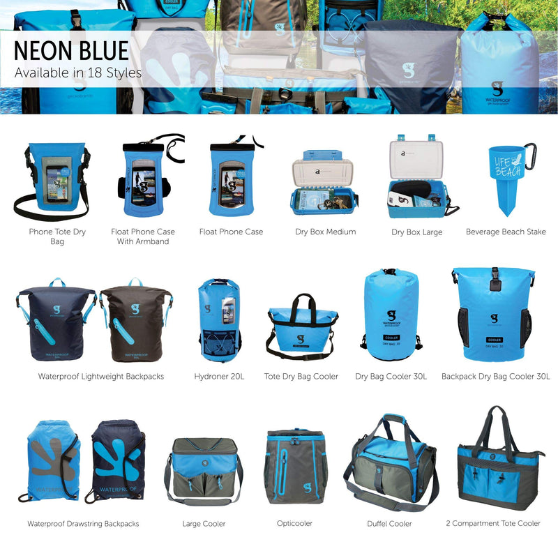  [AUSTRALIA] - geckobrands Float Phone Dry Bag - Waterproof & Floating Phone Pouch – Fits Most iPhone and Samsung Galaxy Models, Available in 5 Colors Neon Blue