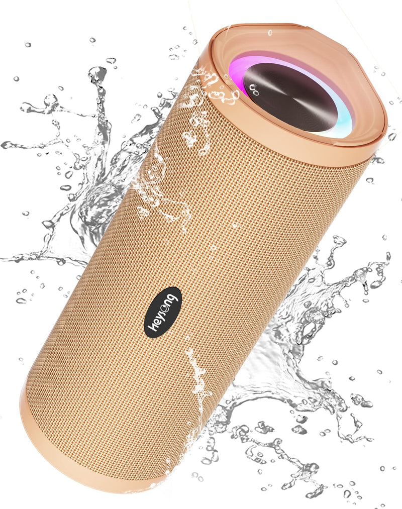  [AUSTRALIA] - HEYSONG Portable Bluetooth Speaker, Waterproof Wireless Shower Outdoor Speakers, IPX7 Floating, 5000mAh, TF Card, Good Bass, Loud Sound for Beach, Pool, Kayak Accessories, Gifts for Men-Apricot Bright Apricot