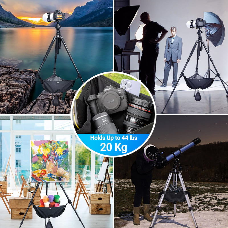  [AUSTRALIA] - JJC Sand Bag for Tripod/Easel,Tripod Stone Bag with 9 Extra Pockets,Tripod Weight Bag for Photography Painter,Heavy Duty Sandbag Tripod Hammock, Adjustable Buckles on the Tripod Legs