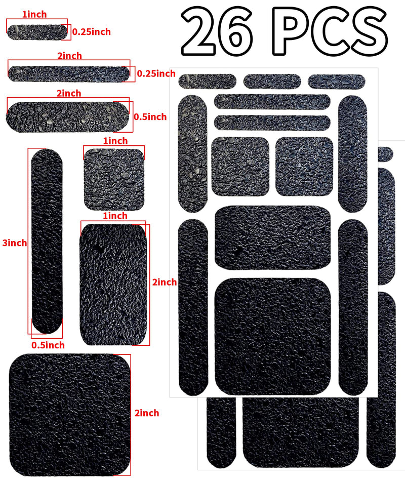  [AUSTRALIA] - Cell Phone Grip Stickers Mouse Grip Tape,Birllaid 26 Pcs Gripper Tape Set,Multi-Purpose Black Rubberized Grip Tape for Phone Case & Gaming Controllers