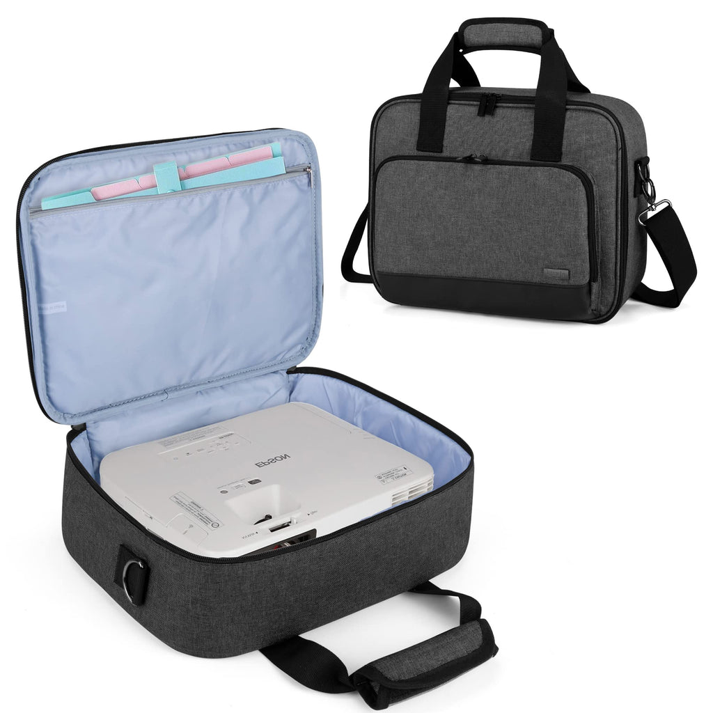  [AUSTRALIA] - Luxja Projector Case, Projector Bag with Accessories Storage Pockets (Compatible with Most Major Projectors), Medium(13.75 x 10.5 x 4.5 Inches), Black