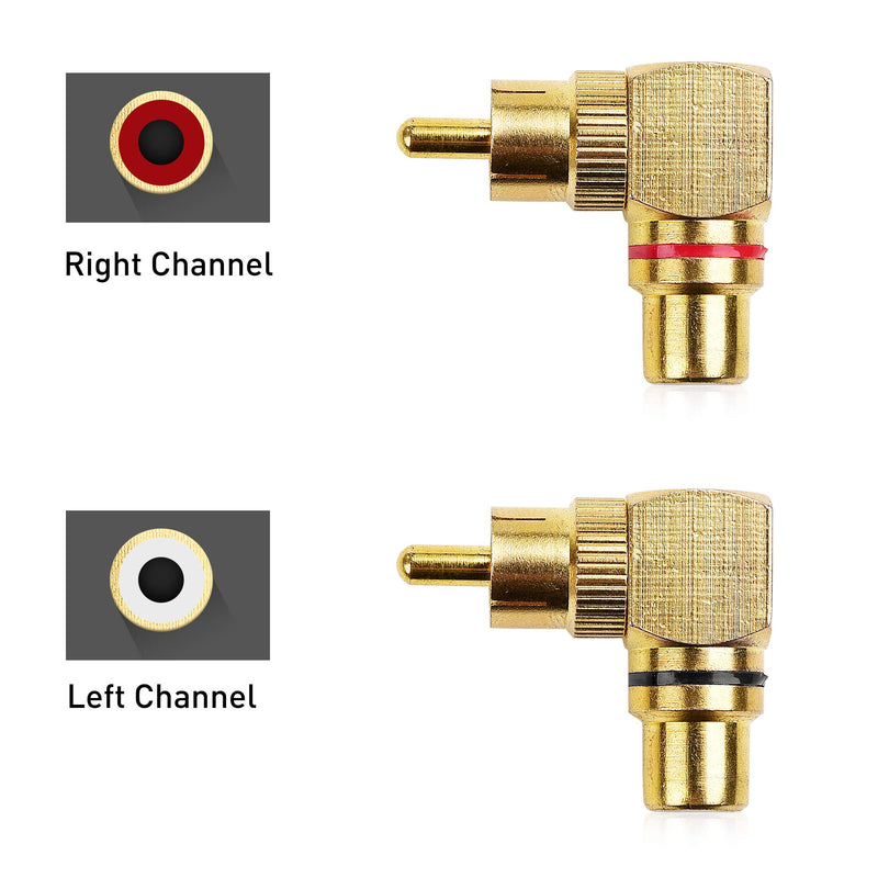  [AUSTRALIA] - Cable Matters 2-Pack Right Angle RCA Adapter, 90 Degree RCA Adapter