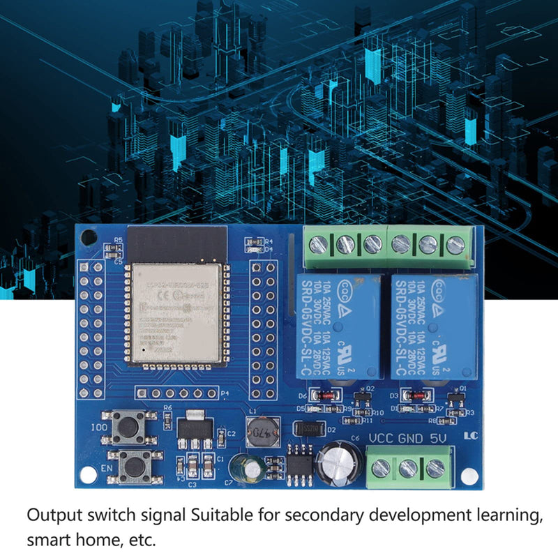  [AUSTRALIA] - ESP32 2 Channel 5V Relay Module 4MB Flash Large Capacity Programmable Relay Board for Secondary Development Learning