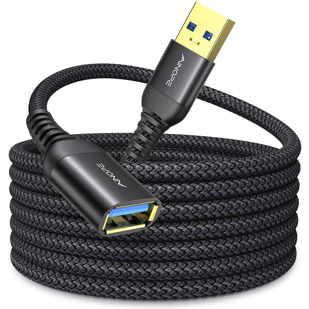  [AUSTRALIA] - 3.3FT USB 3.0 Extension Cable Type A Male to Female Extension Cord AINOPE High Data Transfer Compatible with USB Keyboard,Mouse,Flash Drive, Hard Drive-Black 3.3FT Black