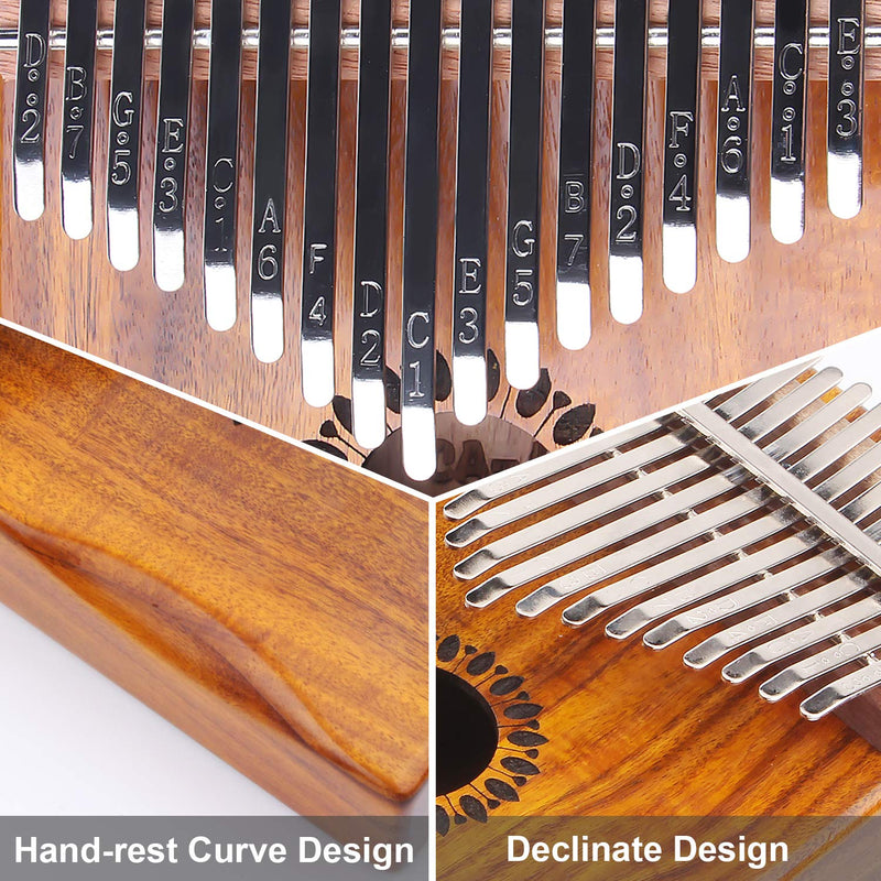 Kalimba Thumb Piano 17 Keys, Portable Mbira Finger Piano Gifts for Kids and Adults Beginners - LeoForward Australia