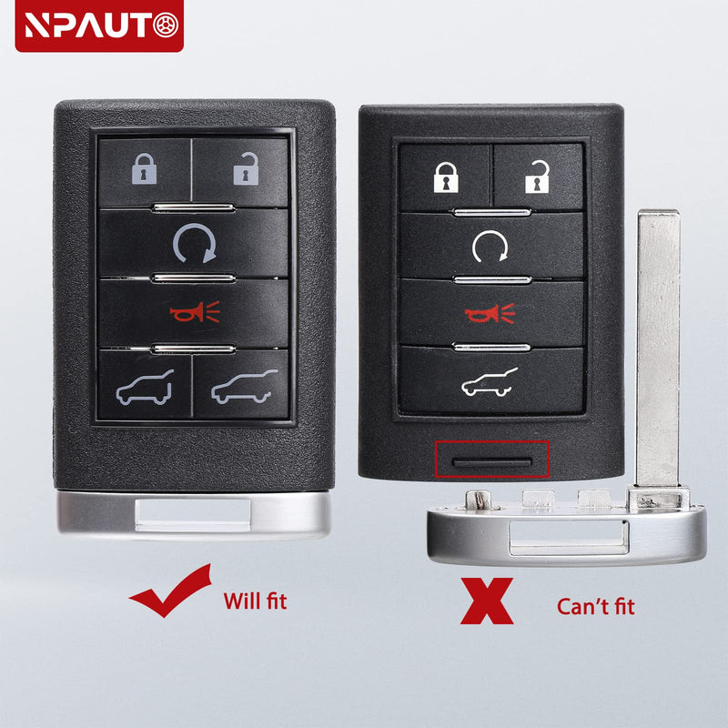  [AUSTRALIA] - NPAUTO Key Fob Compatible with Caddilac Escalade ESV EXT 2007 2008 2009 2010 2012 2013 2014 - Keyless Entry Remote Control Start Car Key Fob Replacement Part (OUC6000066, 6 Buttons, 1pcs)