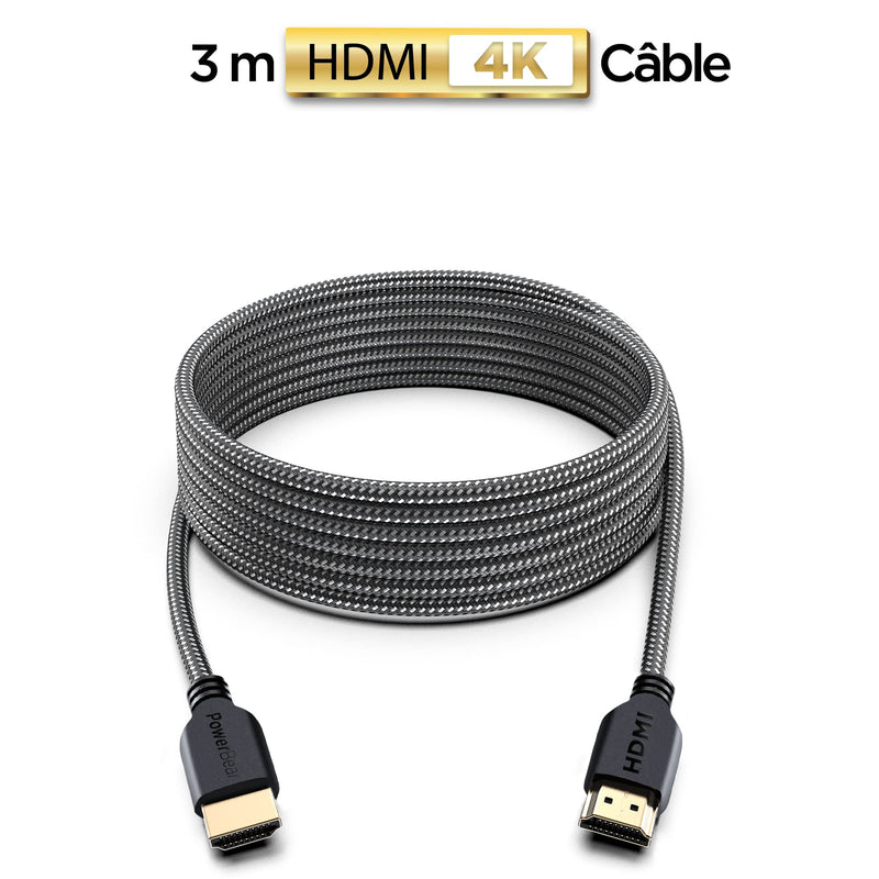  [AUSTRALIA] - PowerBear 4K HDMI Cable 10 ft | High Speed Hdmi Cables, Braided Nylon & Gold Connectors, 4K @ 60Hz, Ultra HD, 2K, 1080P, ARC & CL3 Rated | for Laptop, Monitor, PS5, PS4, Xbox One, Fire TV, & More 1