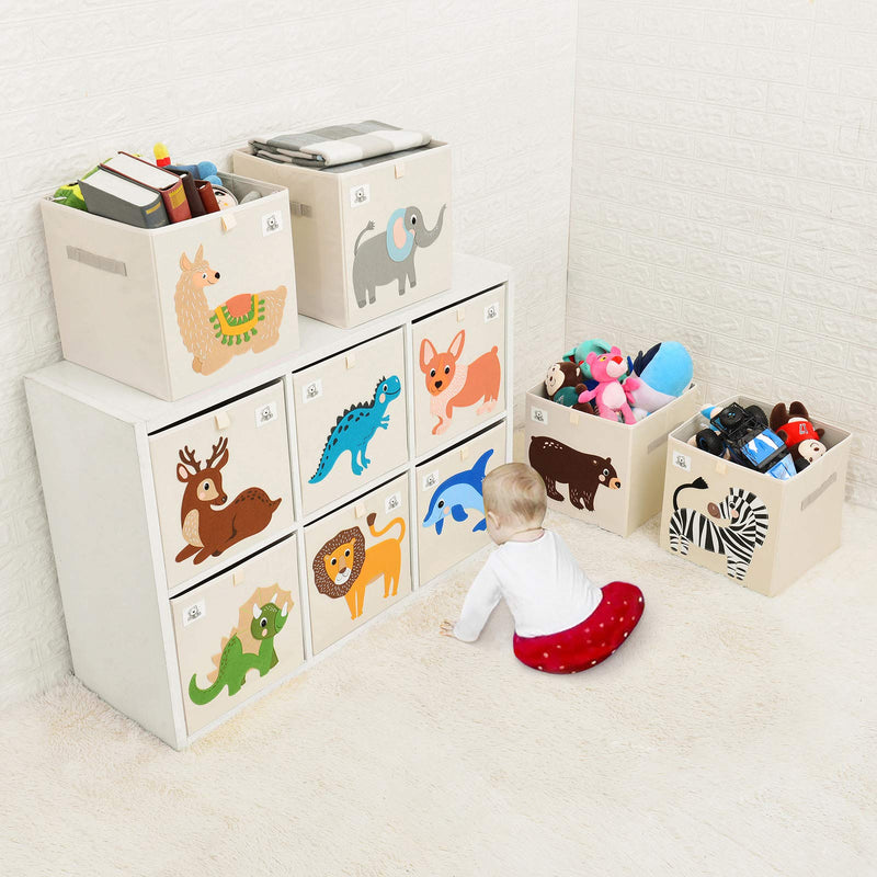  [AUSTRALIA] - CLCROBD Foldable Animal Cube Storage Bins Fabric Toy Box/Chest/Organizer for Toddler/Kids Nursery, Playroom, 13 inch (Alpaca) Alpaca