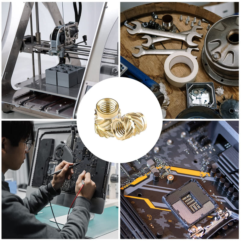  [AUSTRALIA] - AIEX 100pcs 3D Printing Brass Nuts, M3 Threaded Insert Knurled Brass Nuts Female Thread Knurled Heat Embedment Nut for 3D Printing Parts Loptop Automotive Plastic Shell(M3*4.6x5.7mm)