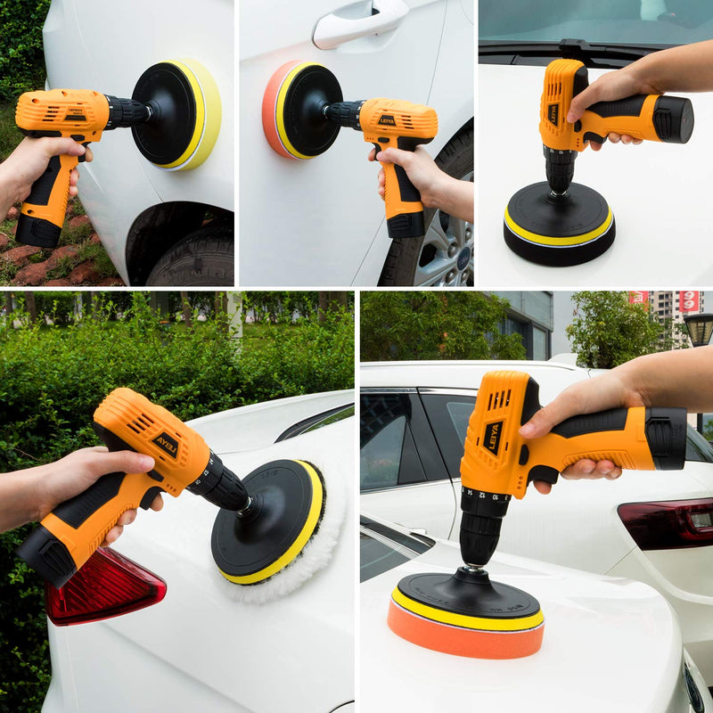  [AUSTRALIA] - 6 Inch Buffing and Polishing Pad Kit 11 PCS with Drill Adapter