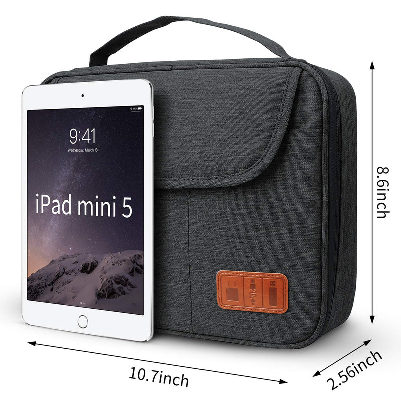  [AUSTRALIA] - HOLIMET Cable Organiser Bag,Electronic Accessories Bag Double Layer for Travel Waterproof Cord Storage Organizer Bag for iPad, Kindle, Hard Drives, Cables, Chargers,Power Bank and More(Black) BLACK-L