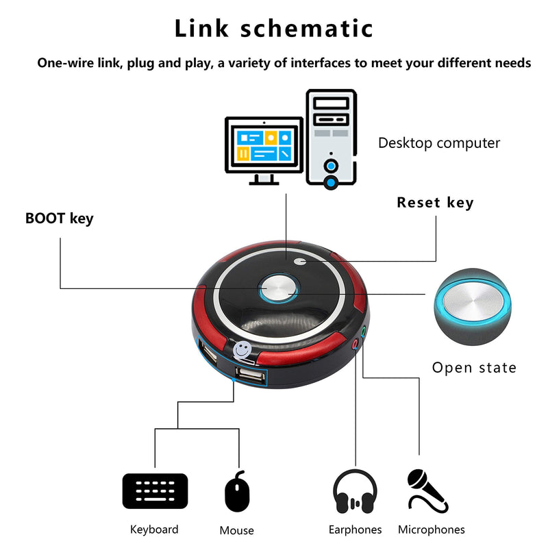  [AUSTRALIA] - External PC Power Button,Desktop PC Power Button Computer Case Reset Switch External Remote Case Motherboard On/Off Button with Two USB and Audio Ports (160CM)