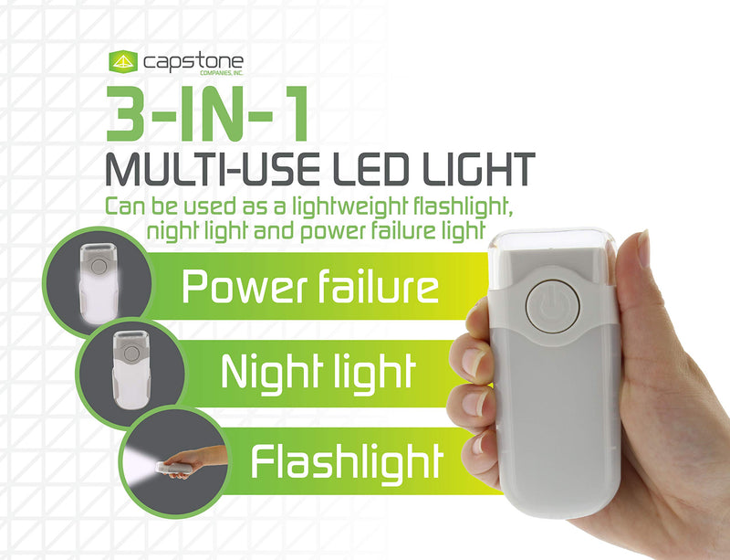 Capstone Lighting 3-in-1 6 LED Power Failure Light, Rechargeable Flashlight, and Plug in Night Light (Pack of 6) - Portable and Compact, Ideal for Use at Home and in Weather Emergencies - LeoForward Australia