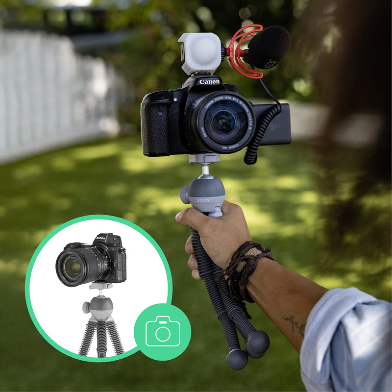  [AUSTRALIA] - JOBY PodZilla Large Kit, Flexible Tripod with Ball Head Included and GripTight 360 Phone Mount, for Smartphones and Compact Mirrorless Cameras or Devices up to 2.5Kg, Blue