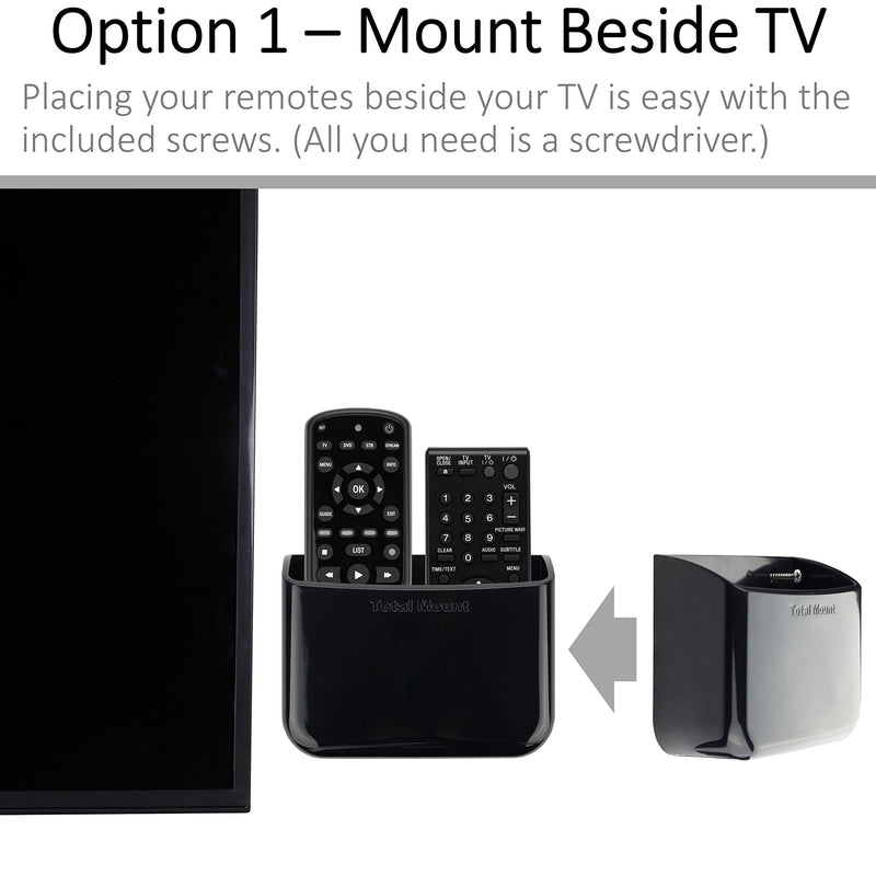  [AUSTRALIA] - TotalMount Universal Remote Control Holders (2 Pack) – Attach to Wall or Back of TV – Compatible with All TV Remotes (Premium Black, Large) Premium Black