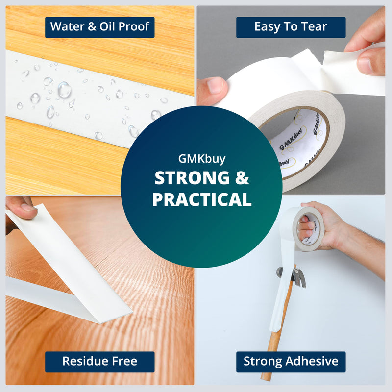  [AUSTRALIA] - GMKbuy Gaffers Tape – 2inch x 30yard Matte White - Heavy Duty, Non-Reflective, Easy to Tear, Leaves No Residue, Waterproof Cloth Gaff Tape to Secure Cords & Wires for Home, Office, & Media Industry 2 Inch x 30 Yards - [1 Pack]