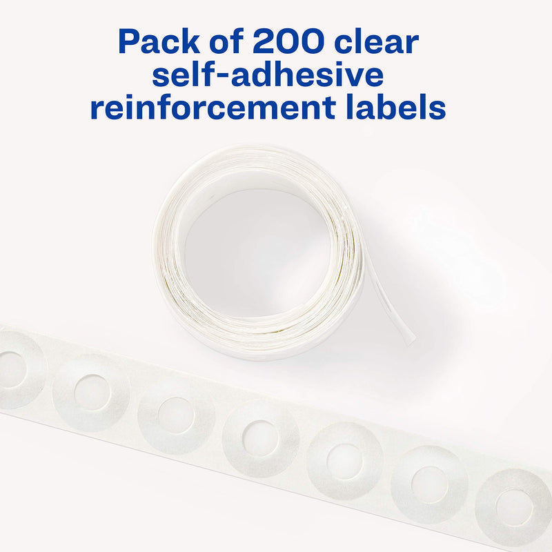 AVERY Clear Self-Adhesive Reinforcement Labels, Round, Pack of 200 (5721) 200 to 249 - LeoForward Australia