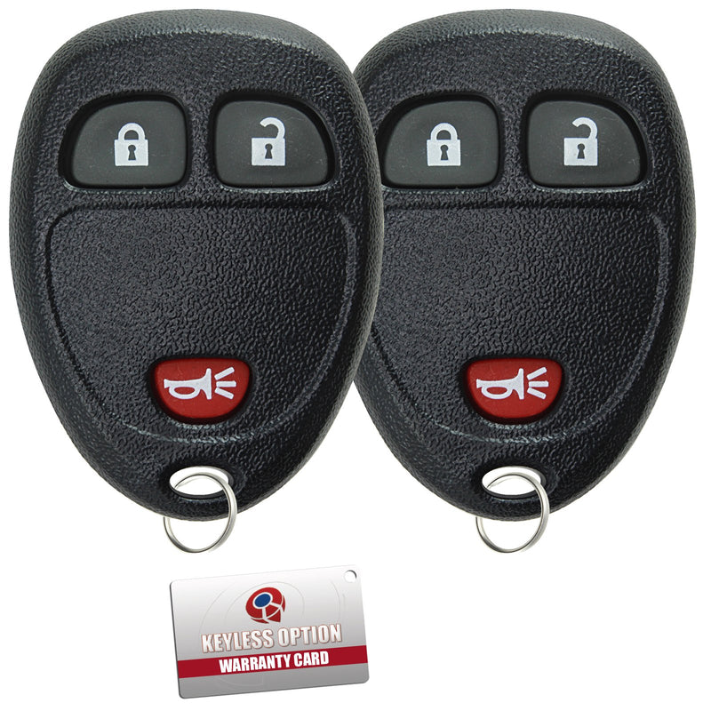  [AUSTRALIA] - KeylessOption Keyless Entry Remote Control Car Key Fob Replacement for 15913420 (Pack of 2) black