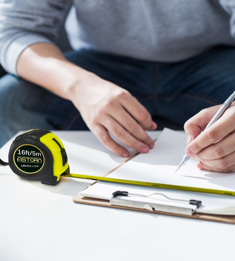  [AUSTRALIA] - Astorn Metric Tape Measure 16ft/5M Retractable - Clear, Easy to Read Measuring Tape for Adults & Kids - Cinta Metrica Profesional Measurement Tape for Contractors & DIY