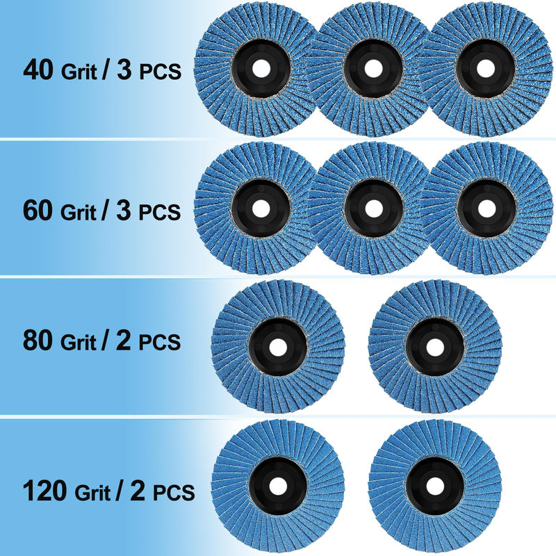  [AUSTRALIA] - BRESUCNY flap discs, 10 pieces 76 mm flap discs for metal wood steel, 40 60 80 120 grain, sanding mop disc sanding discs flap disk for 3 inch angle grinder BYP-10PCS