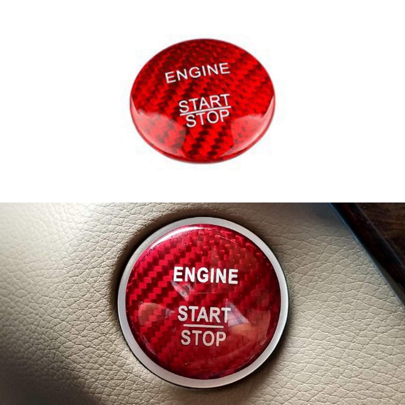 Red Carbon Fiber Car Engine Start Stop Button Cover Keyless-GO Stickers Fit for Mercedes Benz A B C GLC GLA CLA ML GL G Class - LeoForward Australia