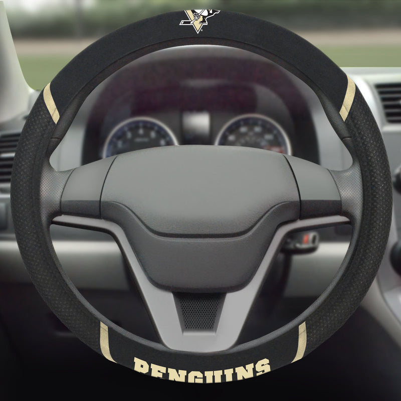  [AUSTRALIA] - FANMATS  14885  NHL Pittsburgh Penguins Polyester Steering Wheel Cover