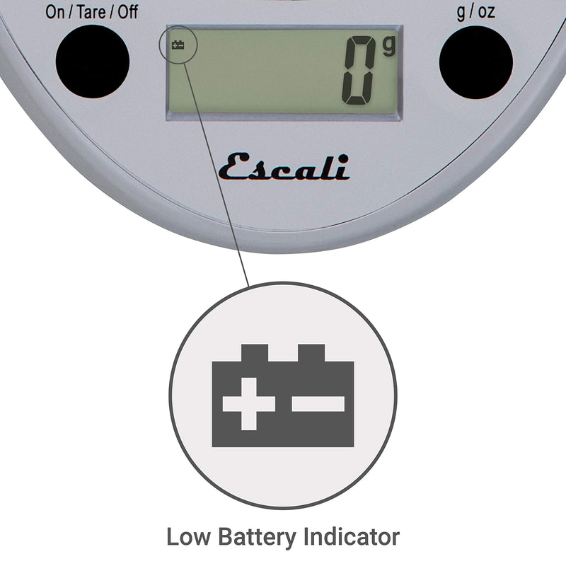 Escali Primo P115C Precision Kitchen Food Scale for Baking and Cooking, Lightweight and Durable Design, LCD Digital Display, 8" x 6" x 1.25", Chrome - LeoForward Australia