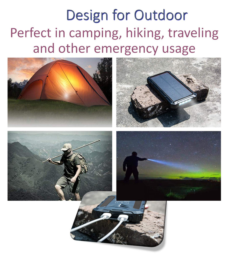 Solar Charger Power Bank 30000mAh - Qi Wireless Phone Charger with Dual USB & Type-C Port - Fast Charging Power Bank with LED Flashlight & Hard PU Travel Case - IP66 Waterproof, Dustproof by 2BConnect - LeoForward Australia