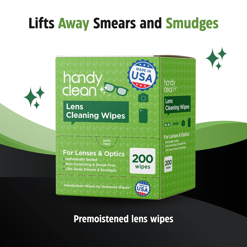  [AUSTRALIA] - HandyClean Pre-Moistened Lens Cleaning Wipes, Eyeglass Wipes, Screen Wipes, 100 ct of 6 x 5 inches Individually Packed Lens Cleaner Wipes 1 Count (Pack of 100)