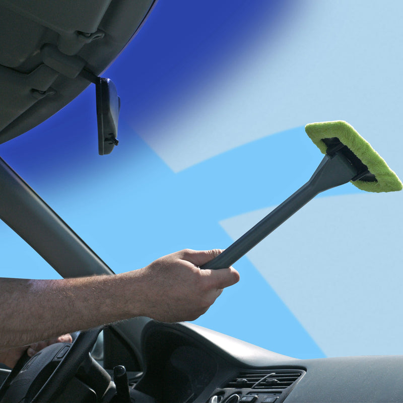  [AUSTRALIA] - Stalwart Microfiber Cloth Pad Window Cleaner with Long Handle, Adjustable Auto Detailing Tool