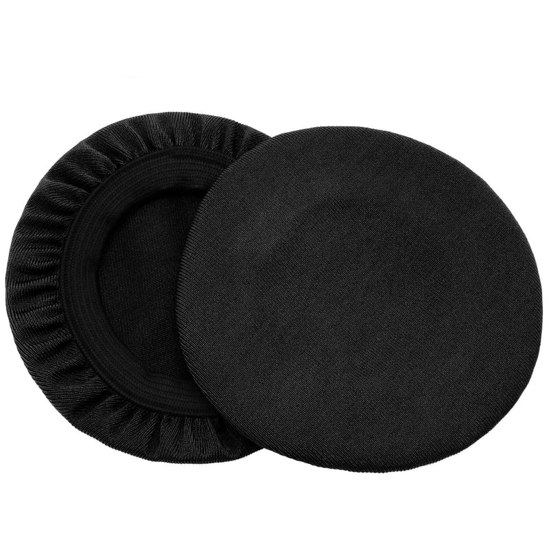  [AUSTRALIA] - Jecobb Flex Fabric Earpads Cover Protectors with Stretchable and Washable Lycra for Beats Studio 3/2 Bose QC35 25 15 and Other Headphones with 3-4 Inch Ear Cushions [ 2 Pairs ] (Black) Black