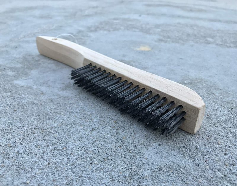  [AUSTRALIA] - 4 Multi-Purpose Shoe Handle Wire Scratch Brushes with Black Oil Tempered Steel by JOUNJIP Brand