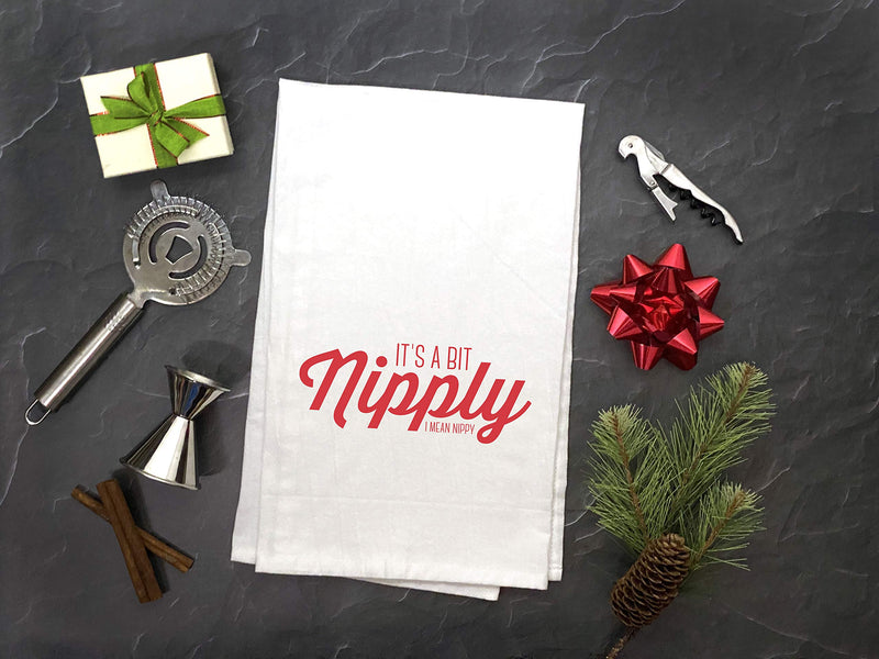  [AUSTRALIA] - RubiaRojo Christmas Kitchen Towels - Set of 4 Holiday Flour Sack Dishcloths – Jolliest Bunch of A-Holes, Jelly of The Month Club, It’s a Bit Nipply and Hallelujah Holy Sht – White Cotton Hand Towels