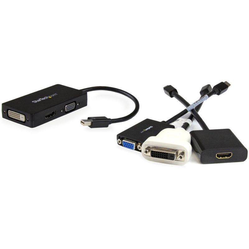 StarTech.com 3 in 1 Mini DisplayPort Adapter - 1080p - Mini DP/Thunderbolt to HDMI/VGA/DVI Splitter for Your Monitor (MDP2VGDVHD) Black Mini DisplayPort (Input) - LeoForward Australia