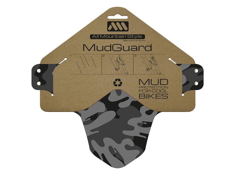 All Mountain Style AMS Front Mudguard – Fits 26’’,27.5’’,29’’, Plus Size Camo/Black - LeoForward Australia