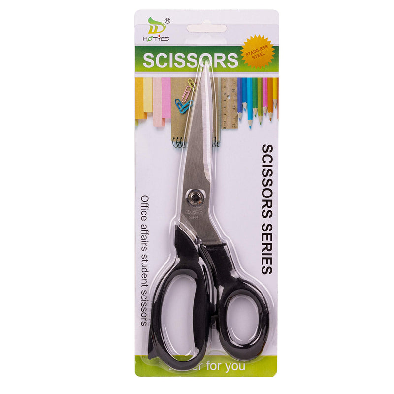  [AUSTRALIA] - Black Craft Scissors, Multi-Purpose 8" Scissors Heavy Duty Quality Stainless Steel- Soft Comfortable Grip- Contoured Shears Perfect for Home, School, Office, Arts, Fabric, and Crafts Sewing [1 Pack] Black 1 Pack