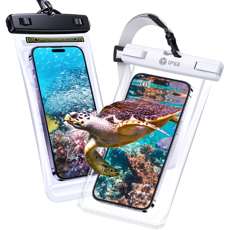  [AUSTRALIA] - Humixx Waterproof Phone Pouch, Cruise Essentials 2-Piece Set, Beach Vacation Kayak Accessories Must Haves, for Travel with Phone Lanyard (1 Seamless Phone case + 1 Touchscreen-Compatible Phone case)