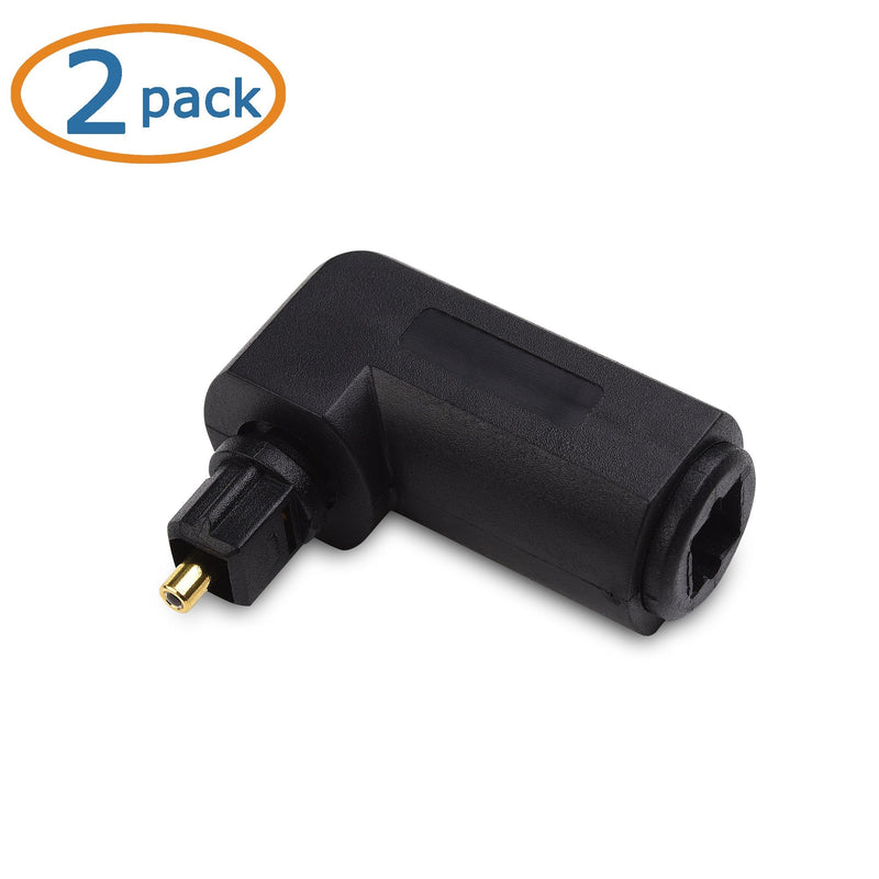  [AUSTRALIA] - Cable Matters 2-Pack Right Angle Toslink Adapter (Toslink Extension) Male to Female