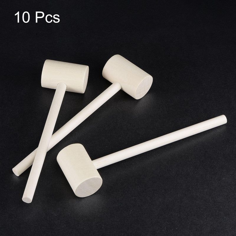  [AUSTRALIA] - uxcell Mini Wooden Hammer, 25mm Diameter Mallet Pounding Smooth Finished Lacquer Free 10 Pcs