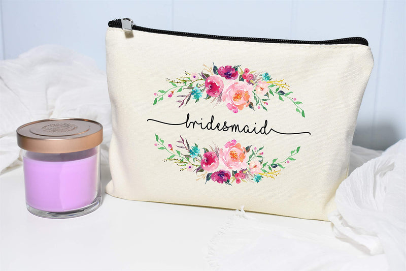 Bridesmaid Makeup Bag, Bridesmaid Gift, Bridal Party Favor, Cosmetic Pouch, Wedding Party Gift, Gift from Bride - LeoForward Australia