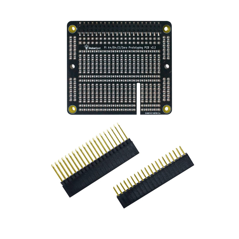  [AUSTRALIA] - MakerSpot Prototyping Board for Raspberry Pi 2 Pi 3 A+ B+ Pi4 v2.2 Soldered with Female Connectors with Pin Header Set in Extra Long & Short Length