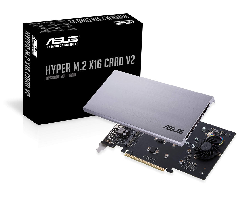  [AUSTRALIA] - ASUS Hyper M.2 X16 PCIe 3.0 X4 Expansion Card V2 Supports 4 NVMe M.2 (2242/2260/2280/22110) Upto 128 Gbps for Intel VROC and AMD Ryzen Threadripper NVMe Raid