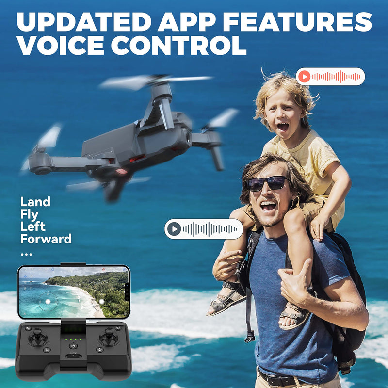  [AUSTRALIA] - BEZGAR HQ054 Mini Foldable Drone for Kids w/ 1080P HD FPV Camera,Remote Control Drones with Camera for Adults ＆ Beginners,RC Quadcopter Toys Gifts for Boys Girls w/ One Key Start 3D Flips 2 Batteries Black